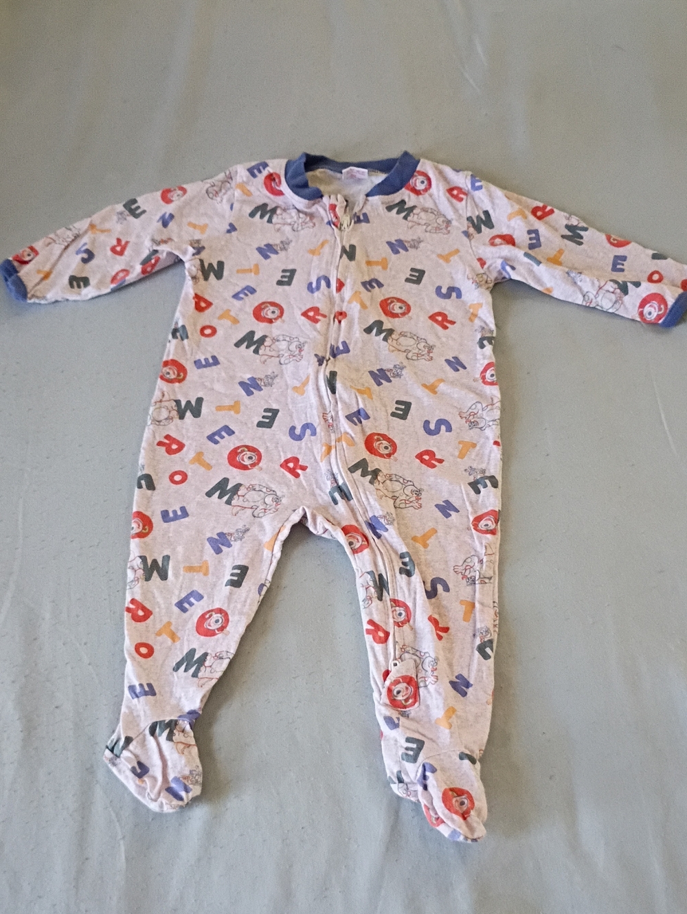 & Other Stories Cream Footed One-Piece with Multicolor Alphabet and Lion Motif